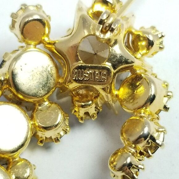 Vintage Blue Rhinestone Cluster Brooch, Made in Austria, Retro 50s Sparkle - Picture 4 of 7
